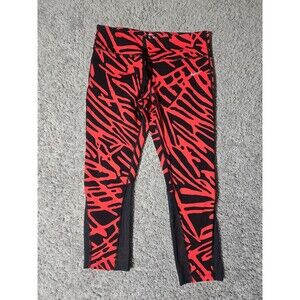Nike Epic Lux Palm Print Dri-FIT Running Capri Leggings Red Black Women's Large